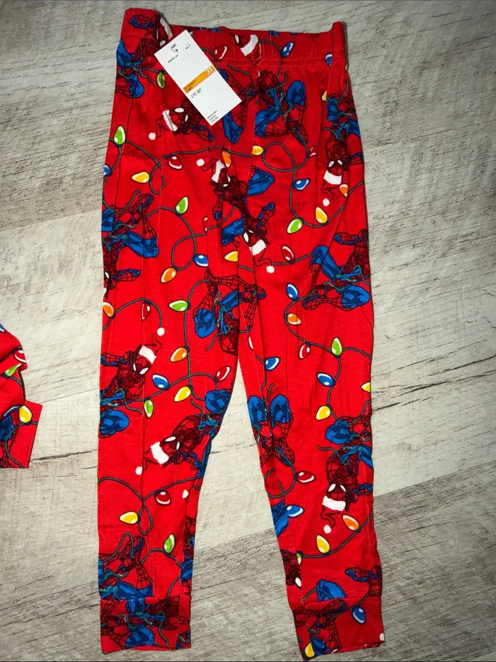 NEW Marvel Red Spider-Man Holiday Lights Kids Pajama Set